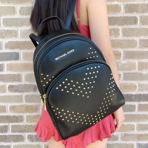 Michael Kors Handbags - Michael kors black backpack pebbed leather studded